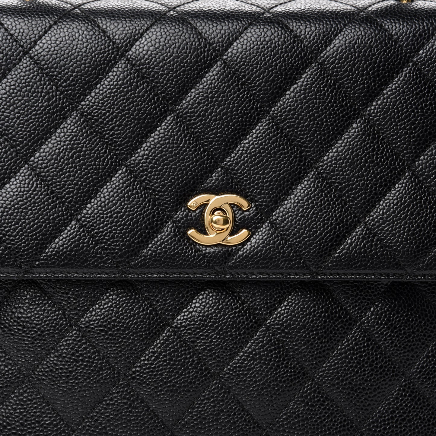 Caviar Quilted Jumbo Kelly Flap Black