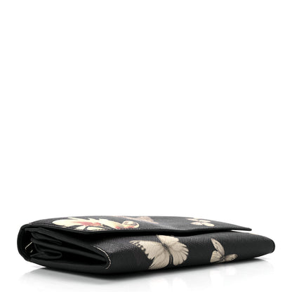 Givenchy Textured Coated Canvas Magnolia and Moth Flap Wallet Black 3 of 13
