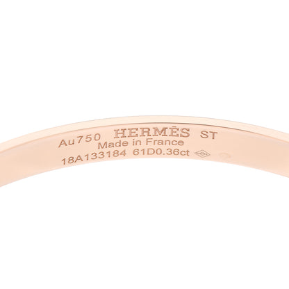 Hermes 18K Rose Gold Diamond PM Kelly Pave Bracelet ST 3 of 4