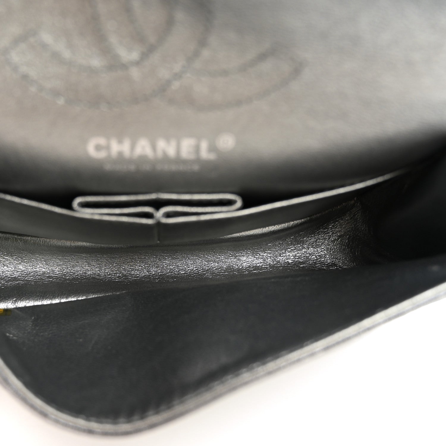 Chanel Metallic Calfskin Quilted Lucky Charms 2.55 Reissue 224 Flap Dark Silver 5 of 10