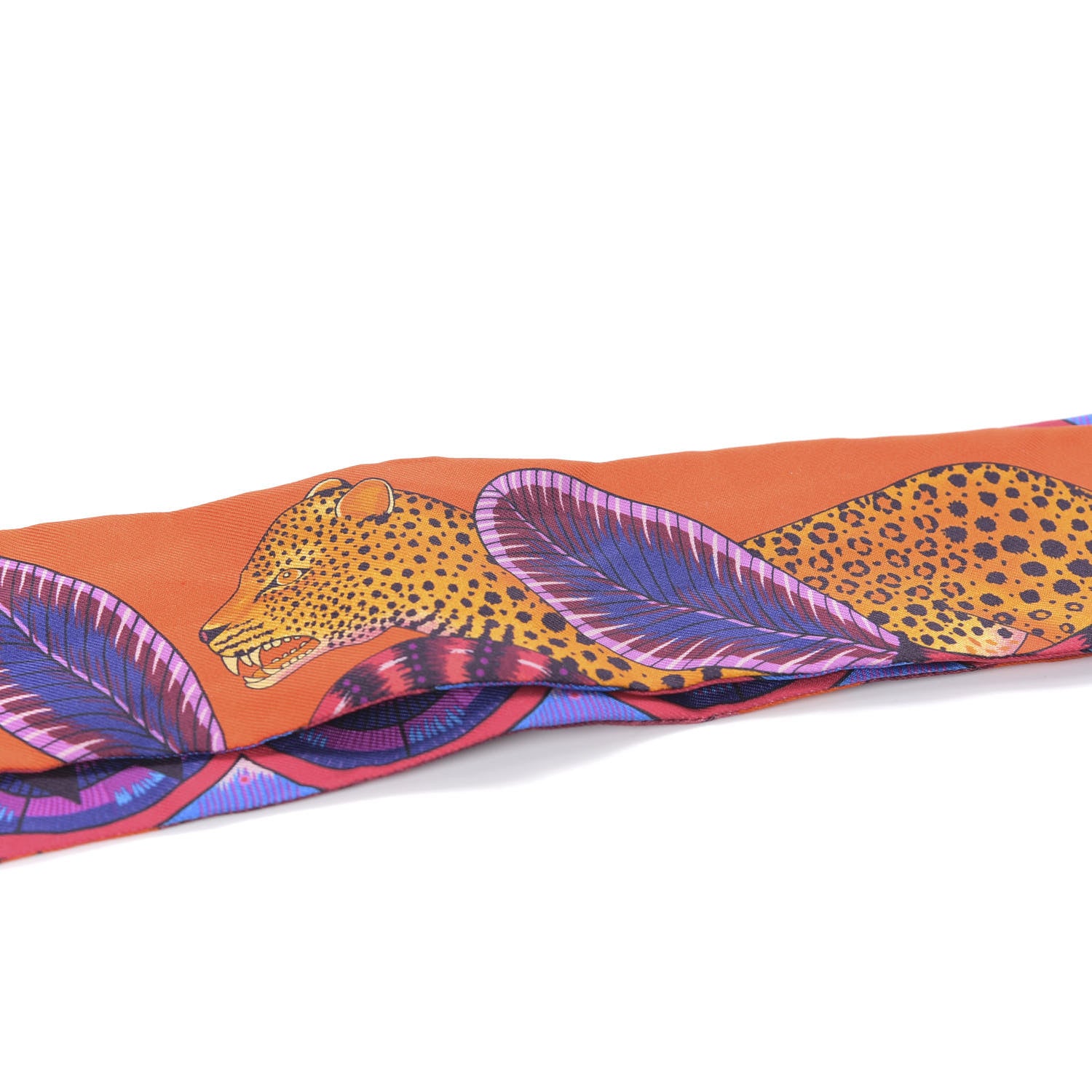 Hermes Silk The Savana Dance Twilly Capucine Violet Bleu 3 of 5
