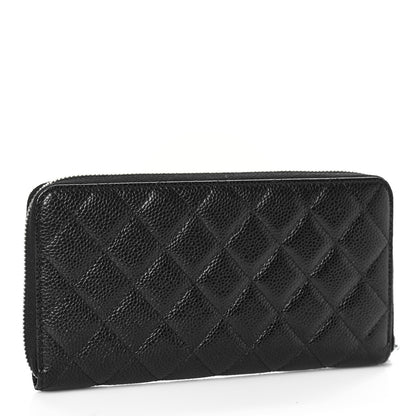 Chanel Caviar Quilted Large Gusset Zip Around Wallet Black 3 of 10