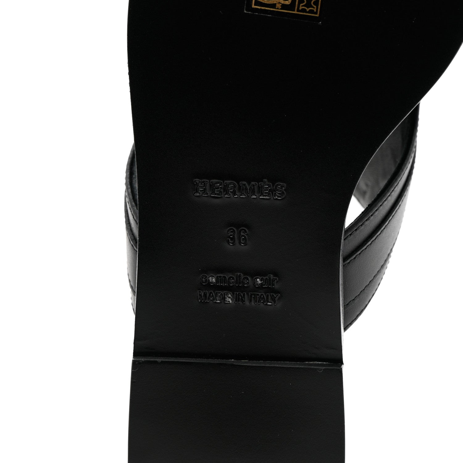 Hermes Calfskin Womens Elixir Sandals 36 Black 8 of 13