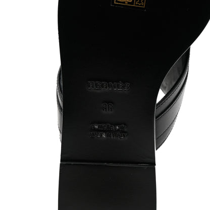 Hermes Calfskin Womens Elixir Sandals 36 Black 8 of 13