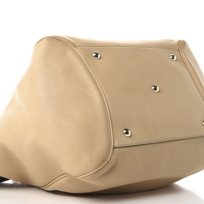 Gucci Calfskin Medium Bamboo Buckle Tote Beige 5 of 9