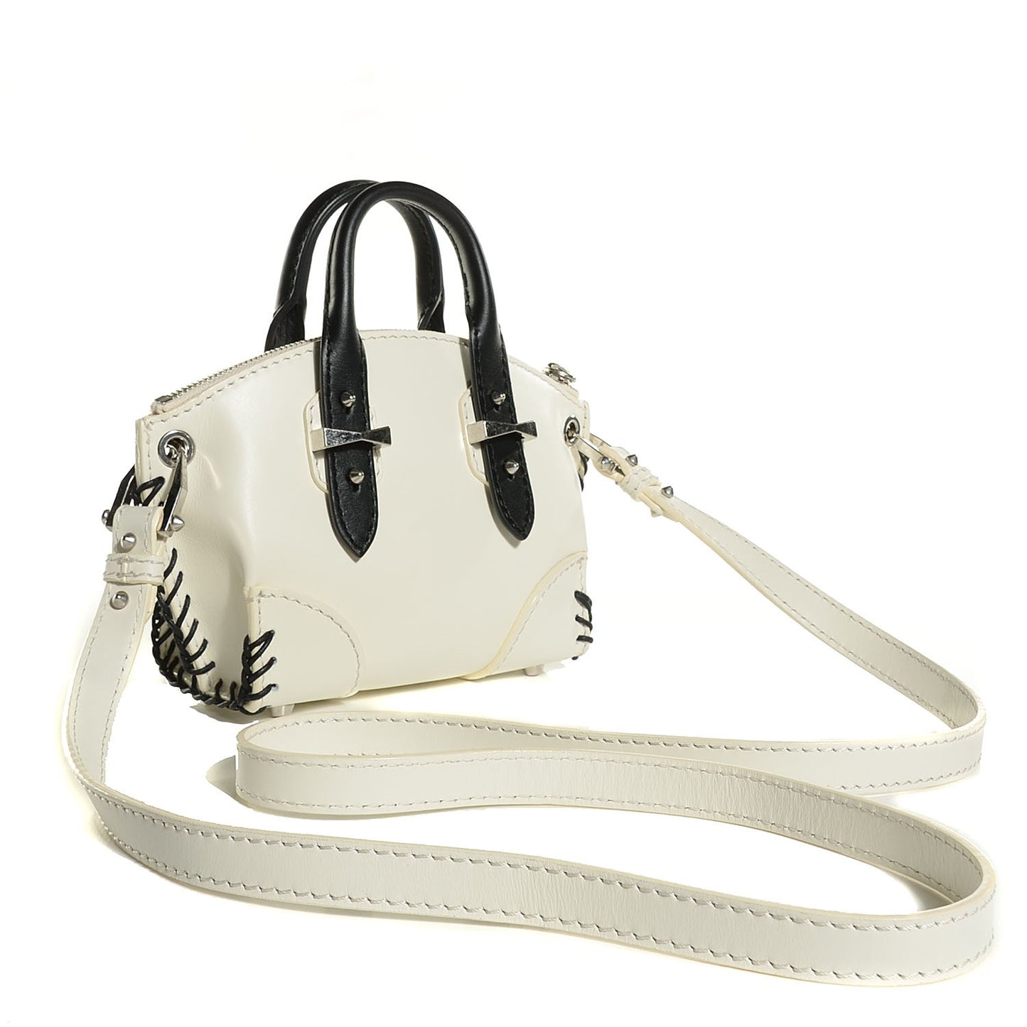 Soft Calfskin Whipstitched Mini Legend White