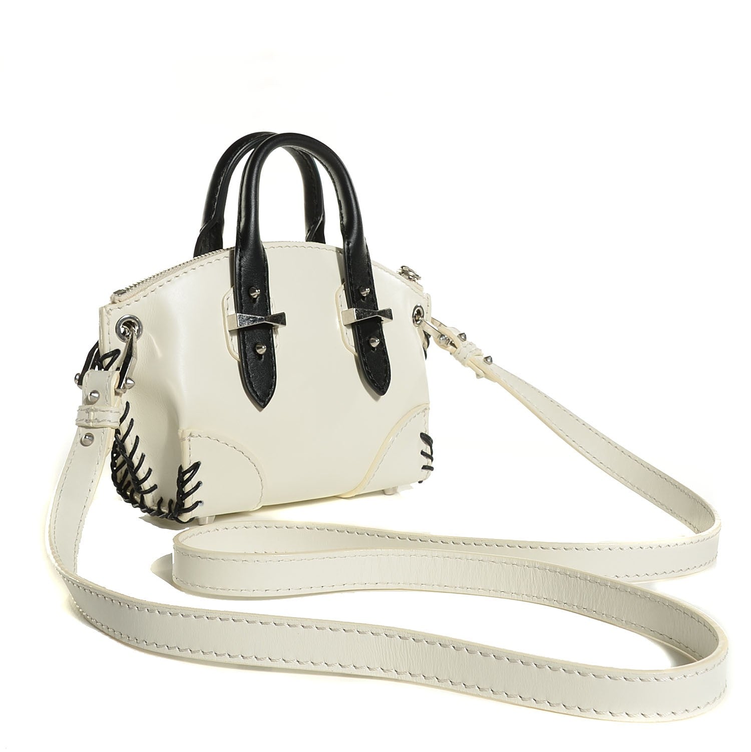 Alexander McQueen Soft Calfskin Whipstitched Mini Legend White 3 of 8