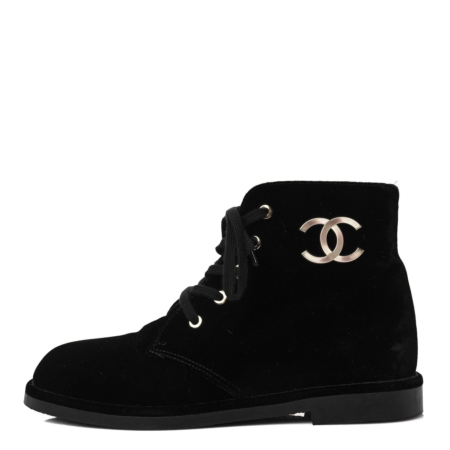 Velvet CC Lace Up Boots 37 Black