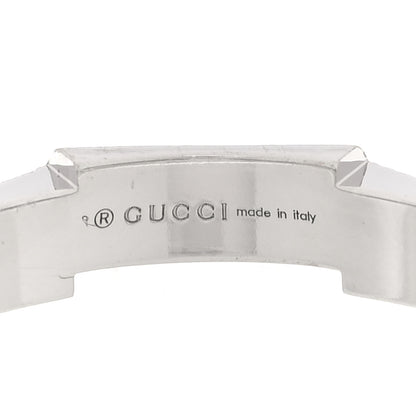 Gucci 18K White Gold 4mm Link To Love Striped Ring 58 8.5 4 of 4