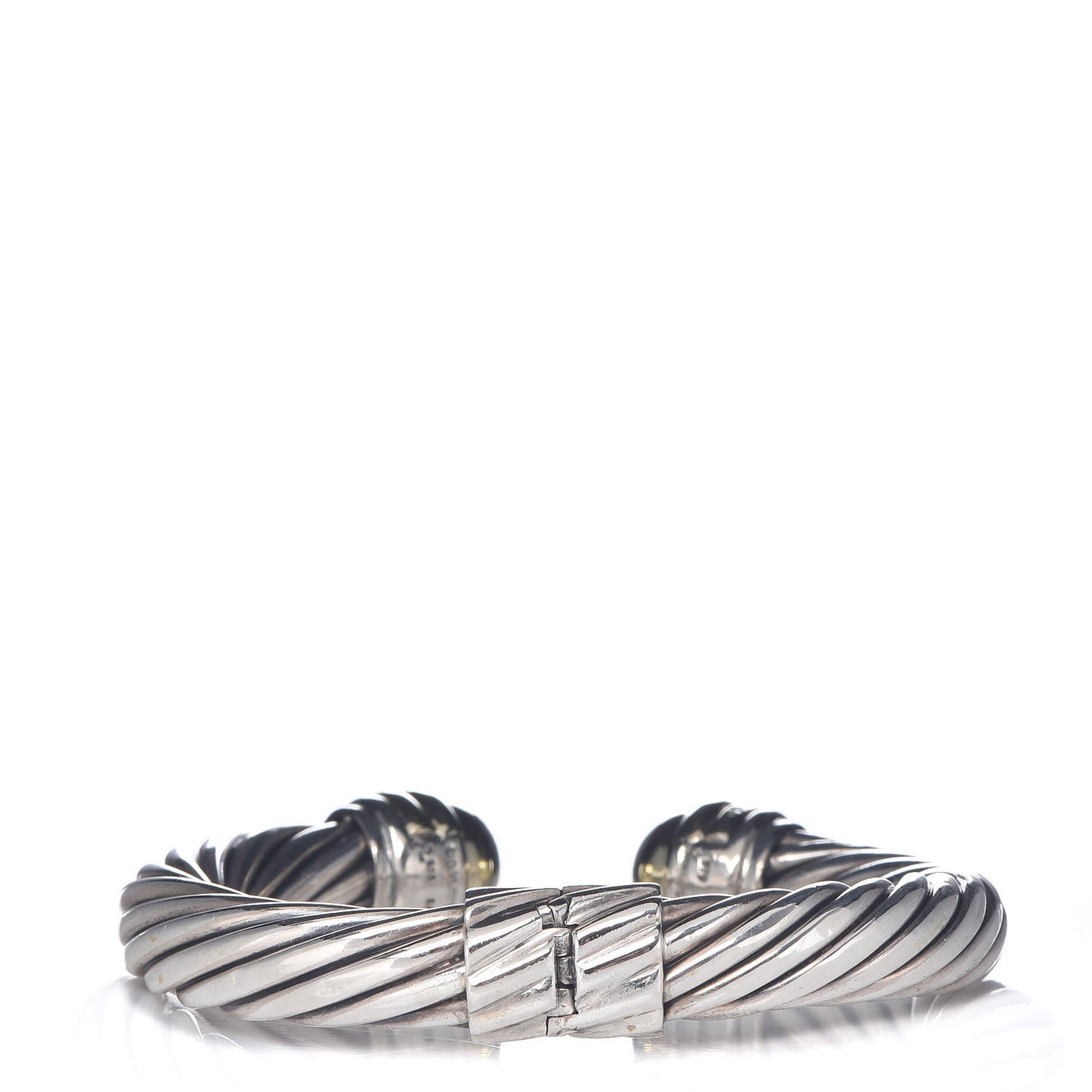 Sterling Silver 14K Yellow Gold 10mm Cable Classics Bracelet