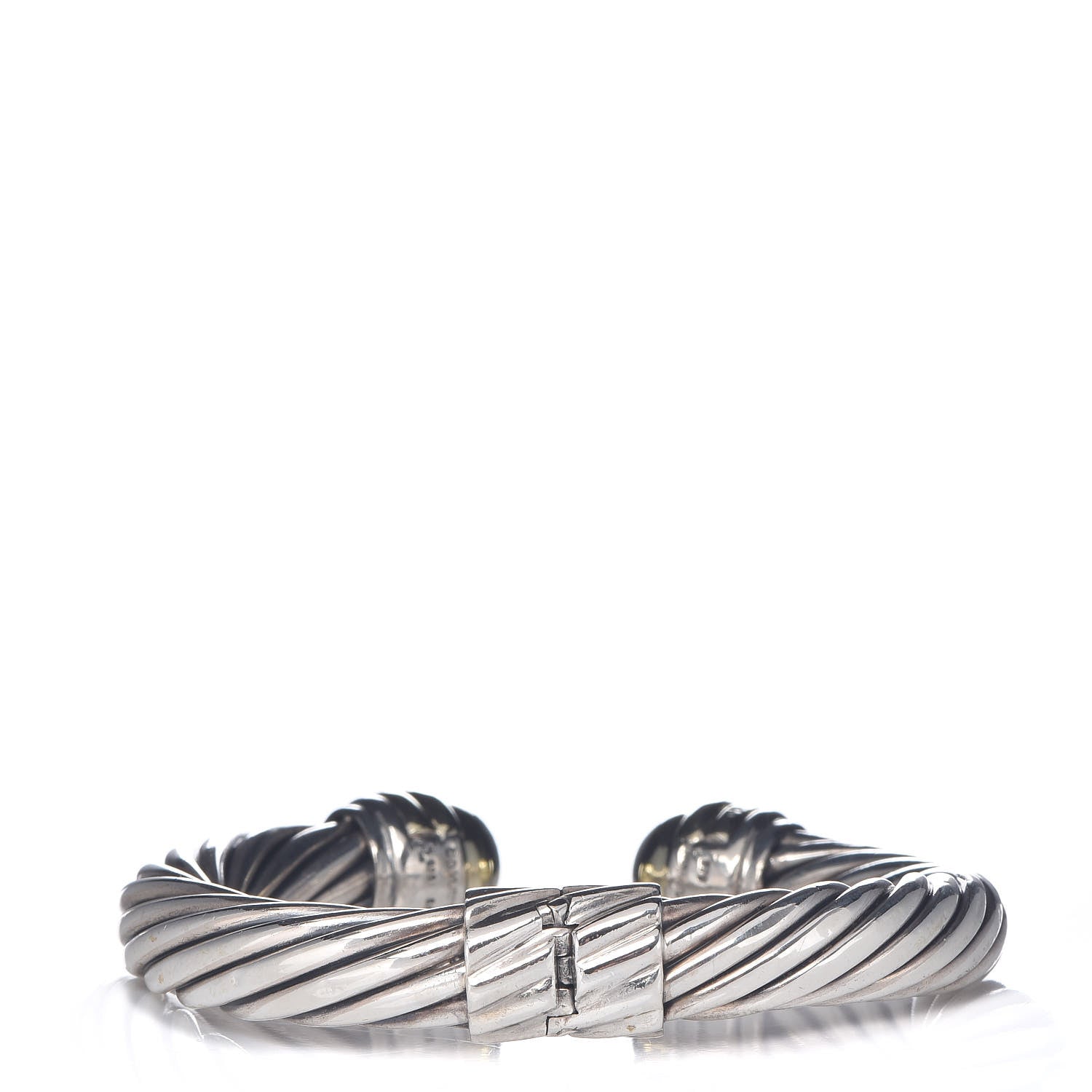 David Yurman Sterling Silver 14K Yellow Gold 10mm Cable Classics Bracelet 3 of 4