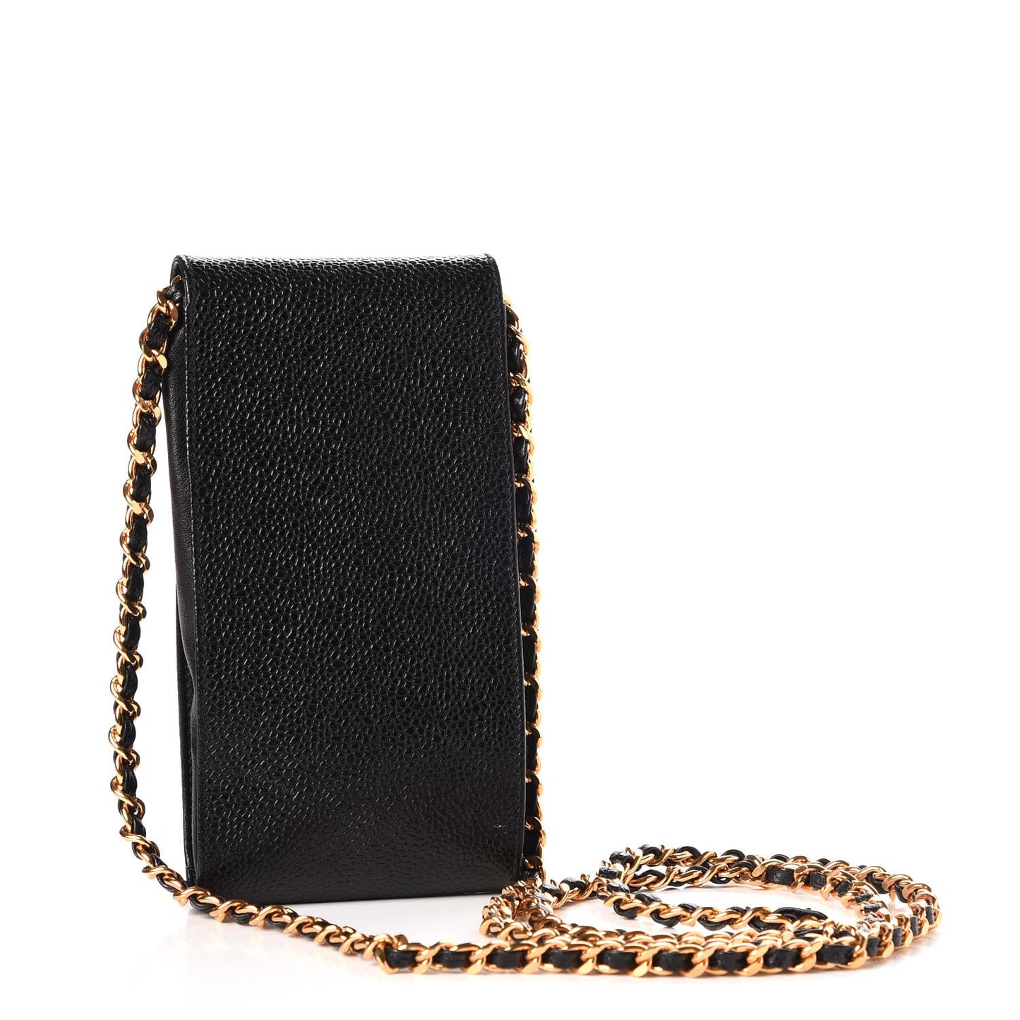 Caviar CC Phone Holder Crossbody Black