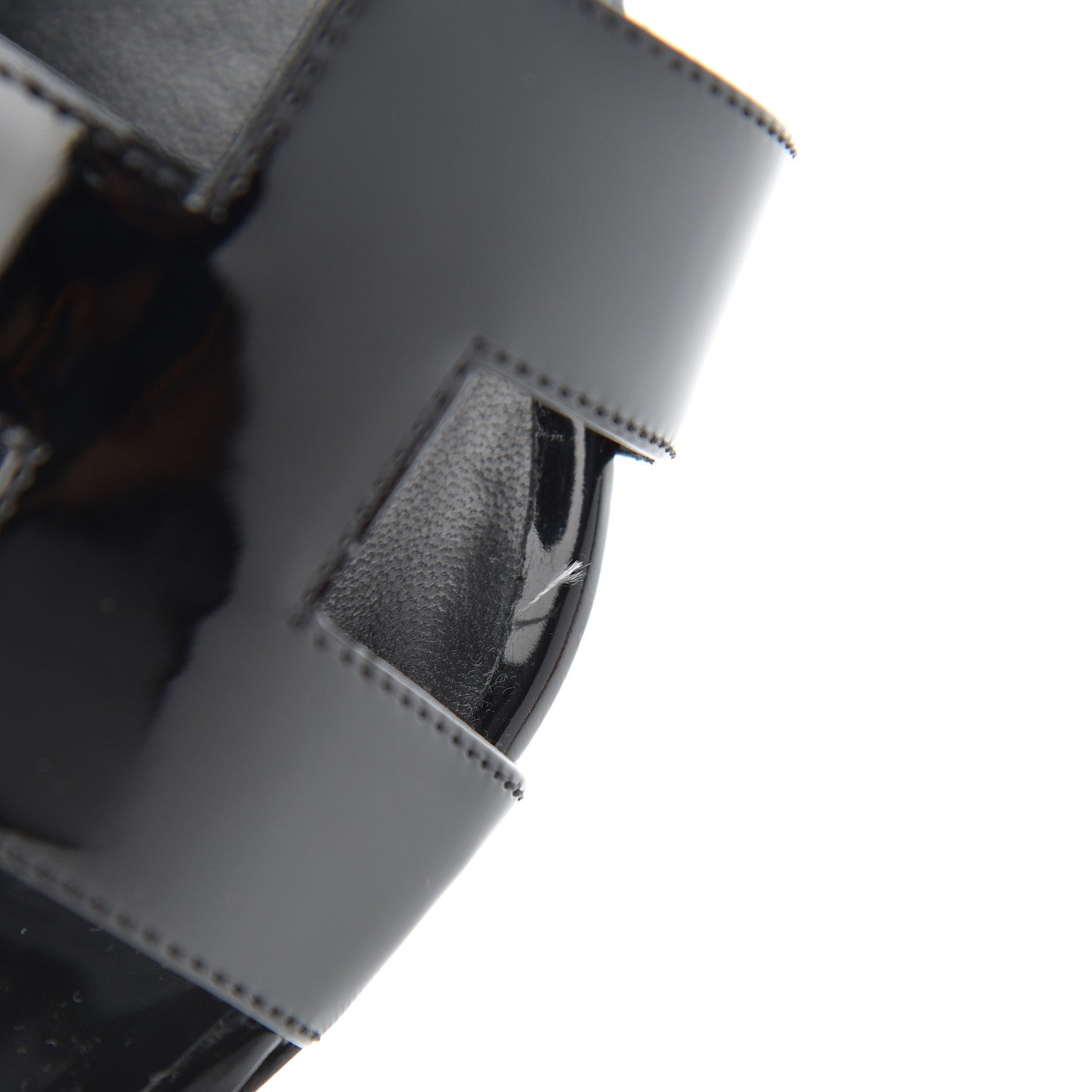 Hermes Patent Oasis Sandals 40 Black 10 of 11