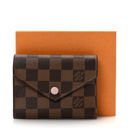 Louis Vuitton Damier Ebene Victorine Wallet Rose Ballerine 7 of 7