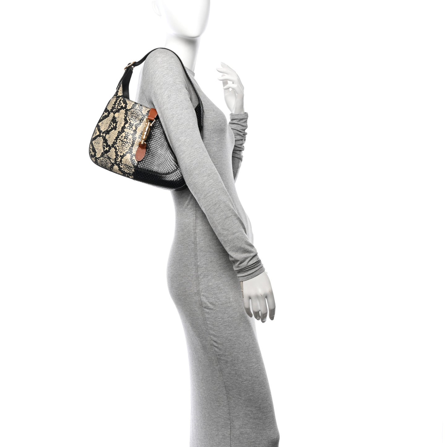 Snakeskin Small Jackie 1961 Hobo Black Beige