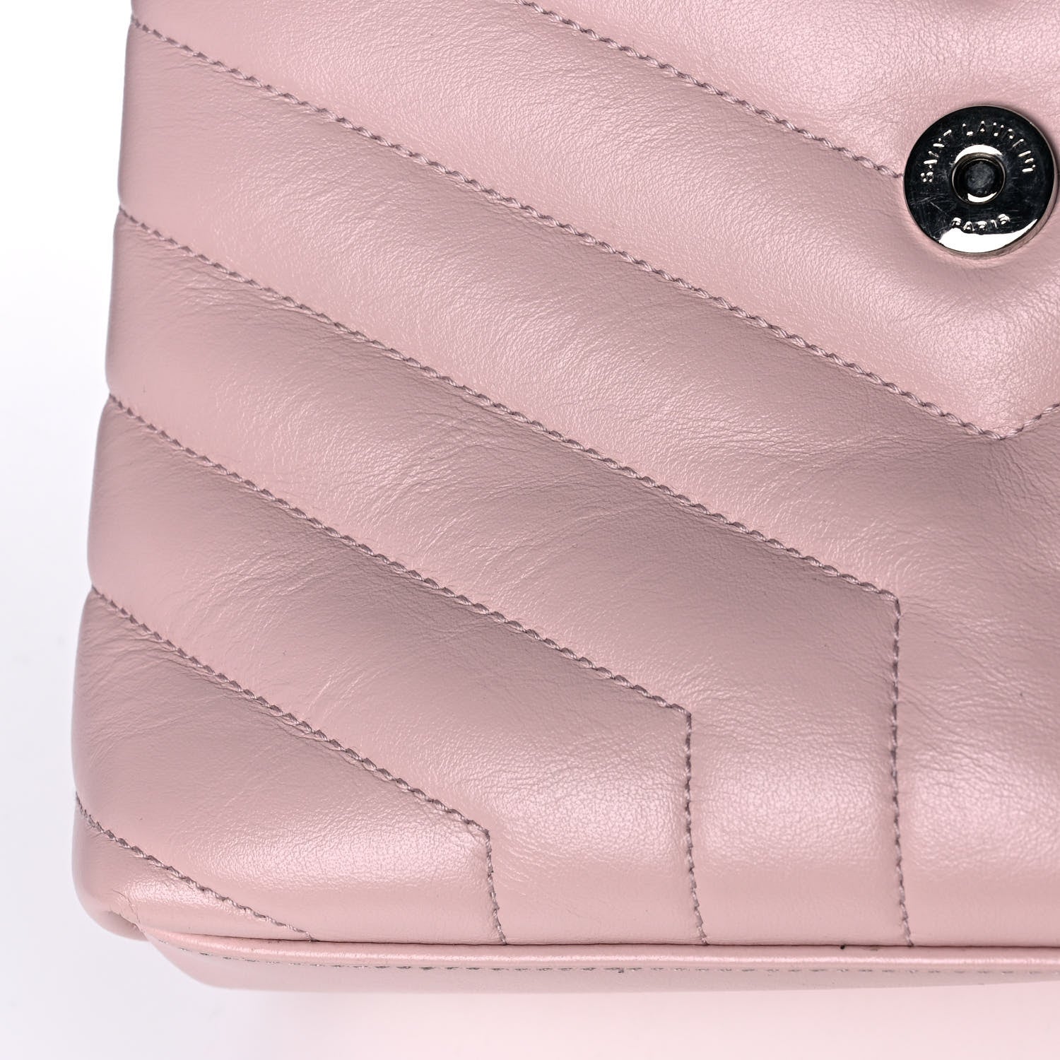 Saint Laurent Calfskin Y Quilted Monogram Small Loulou Chain Satchel Rose Antic 12 of 13