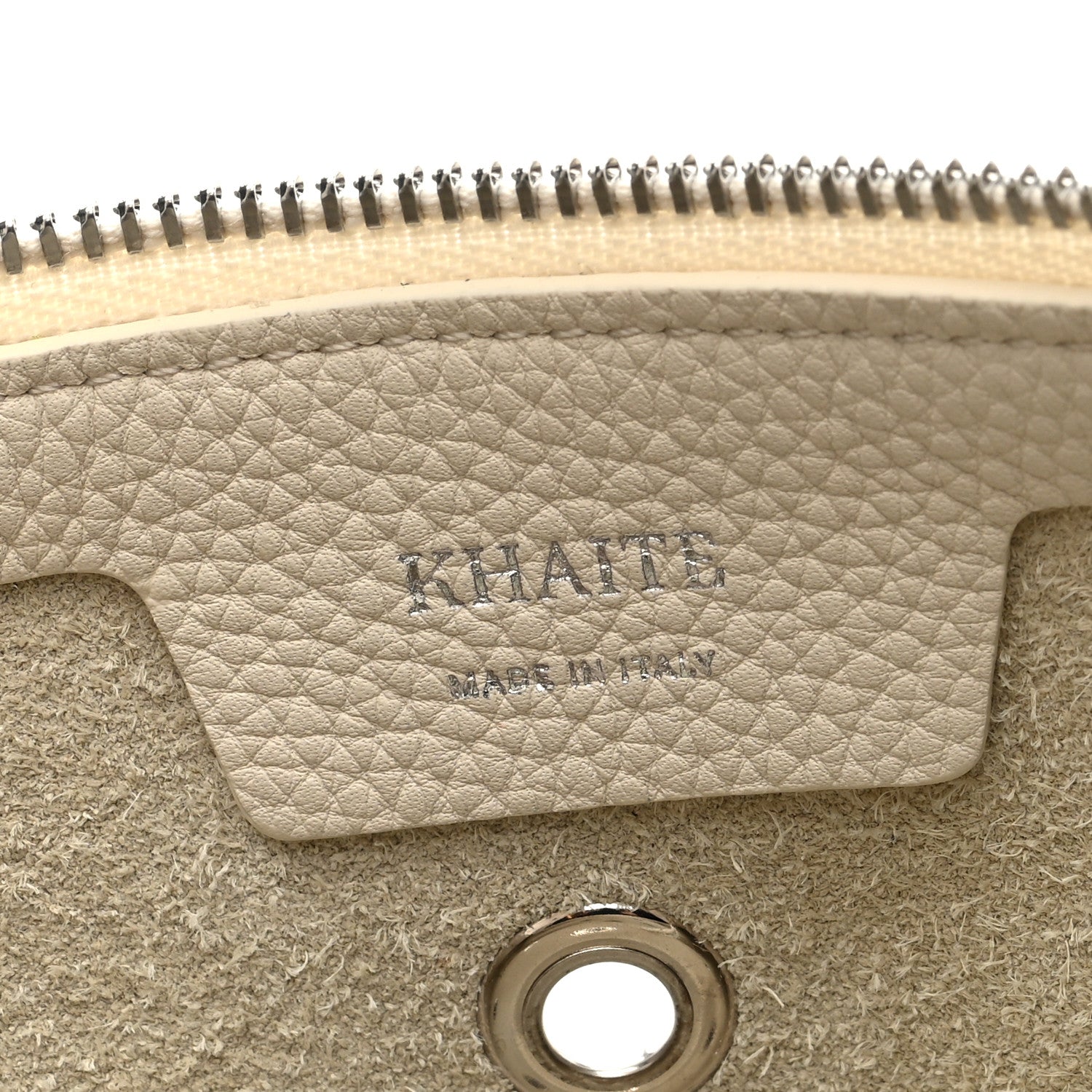 Khaite Pebbled Calfskin Grommet Medium Olivia Hobo Dark Ivory 6 of 9