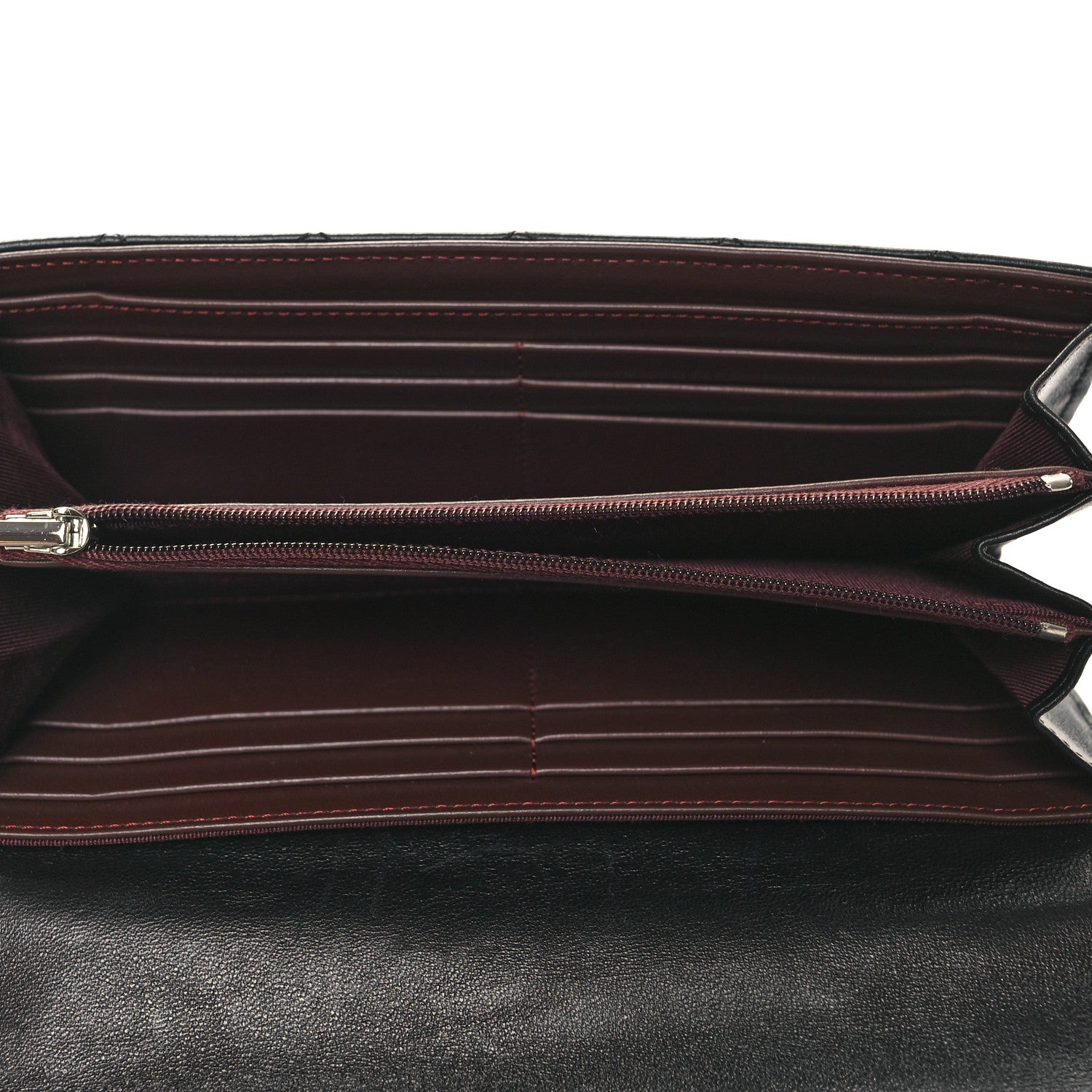 Chanel Lambskin Quilted Large Gusset Flap Wallet Black 5 of 13