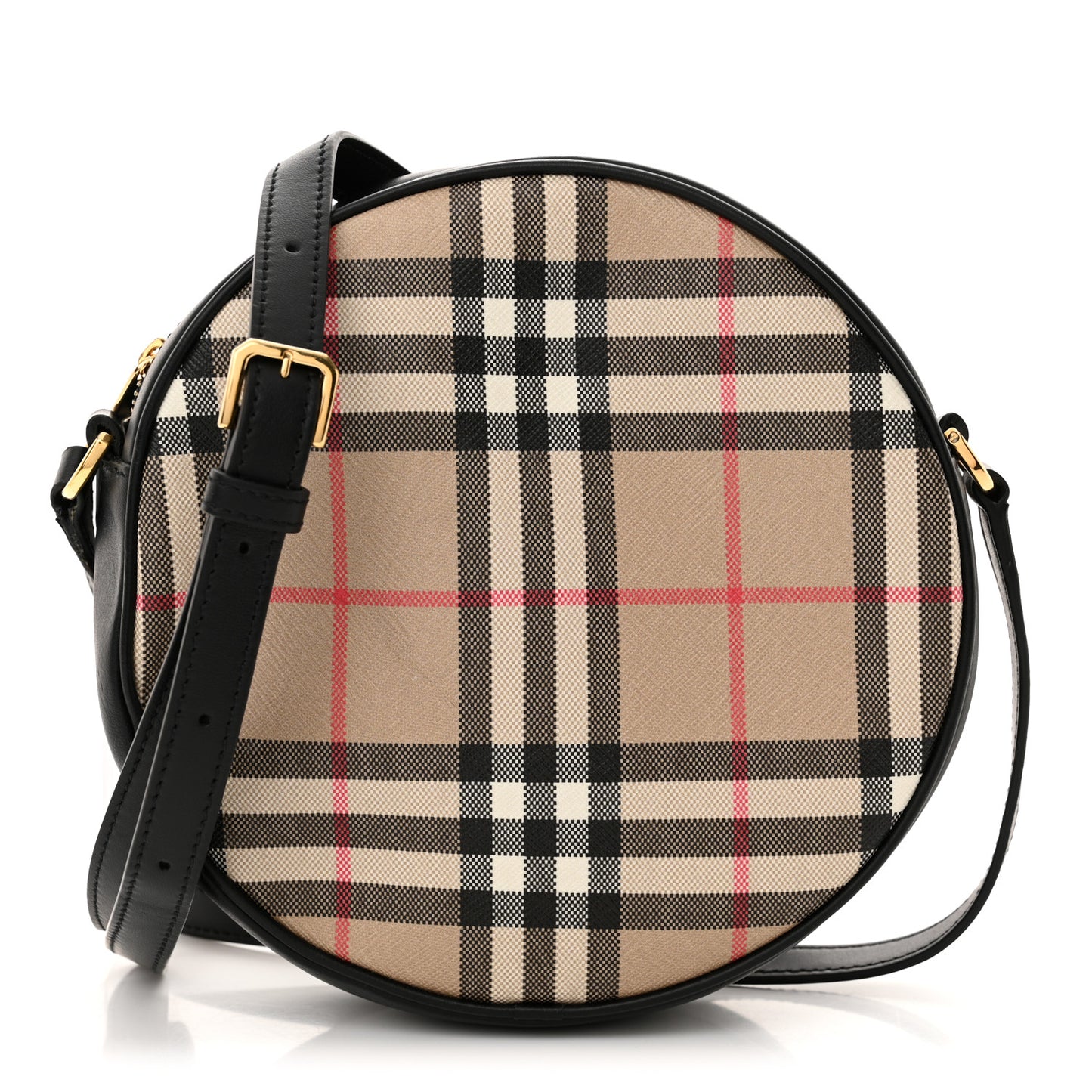 Vintage Check Canvas Calfskin Louise Bag Archive Beige Black