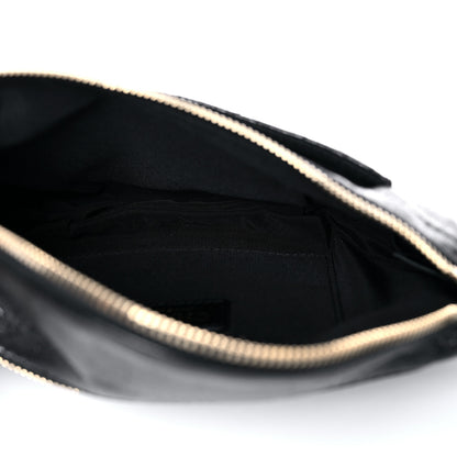Chanel Crumpled Glazed Lambskin Quilted Waist Bag Fanny Pack Black 5 of 17