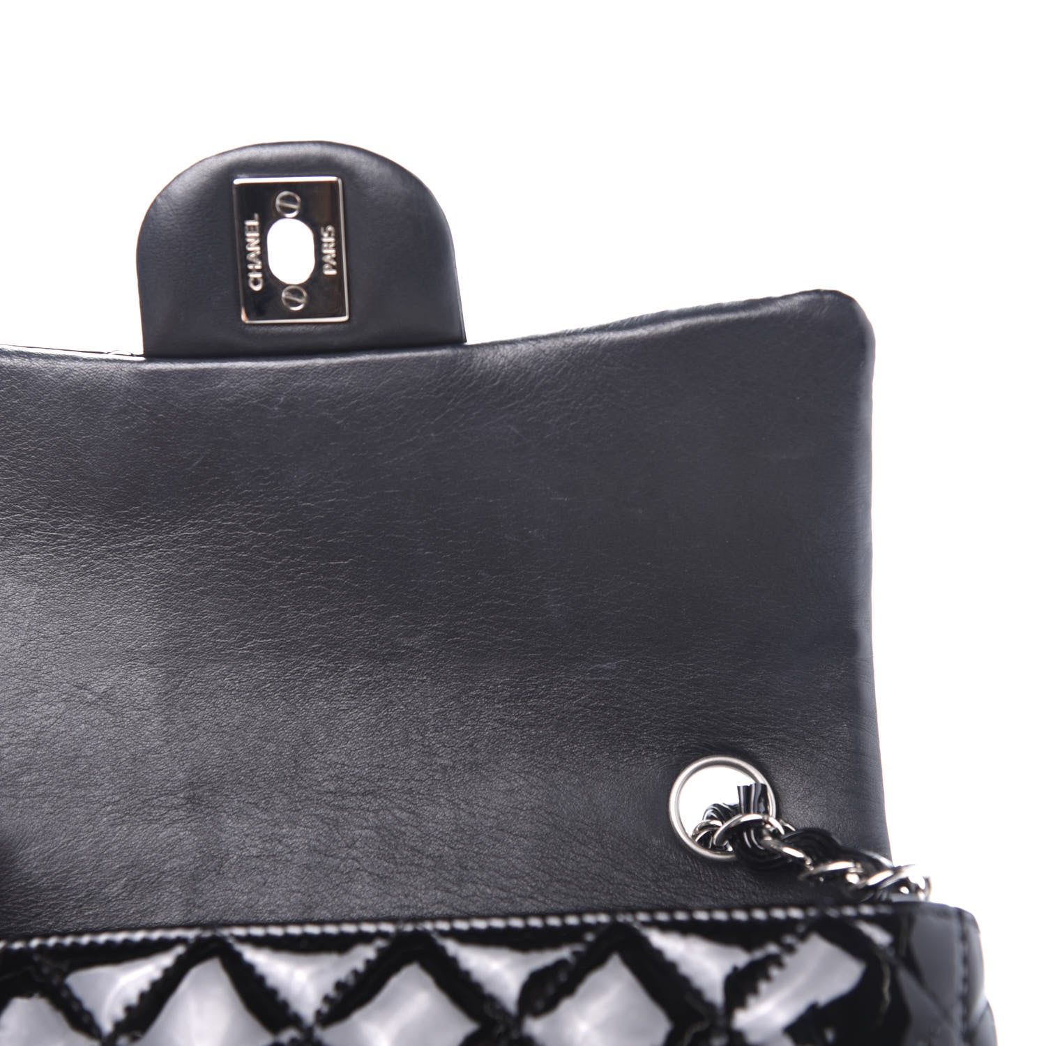 Chanel Patent Calfskin Quilted Mini Rectangular Flap Black 10 of 12