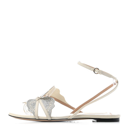 Valentino Garavani Crystal Butterfly Flat Sandals 39 White 1 of 6