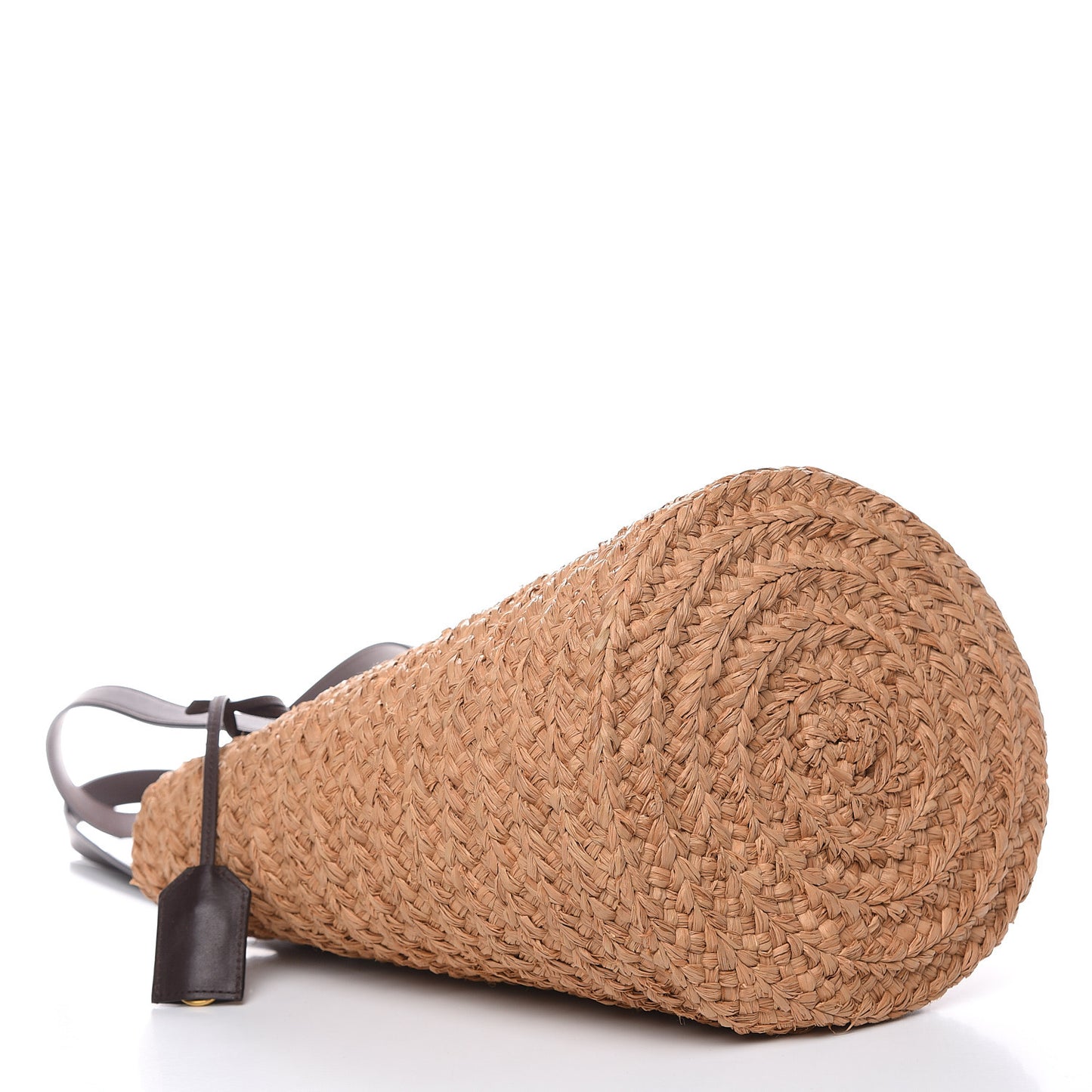Raffia Calfskin Small Panier Tote Naturale Nut