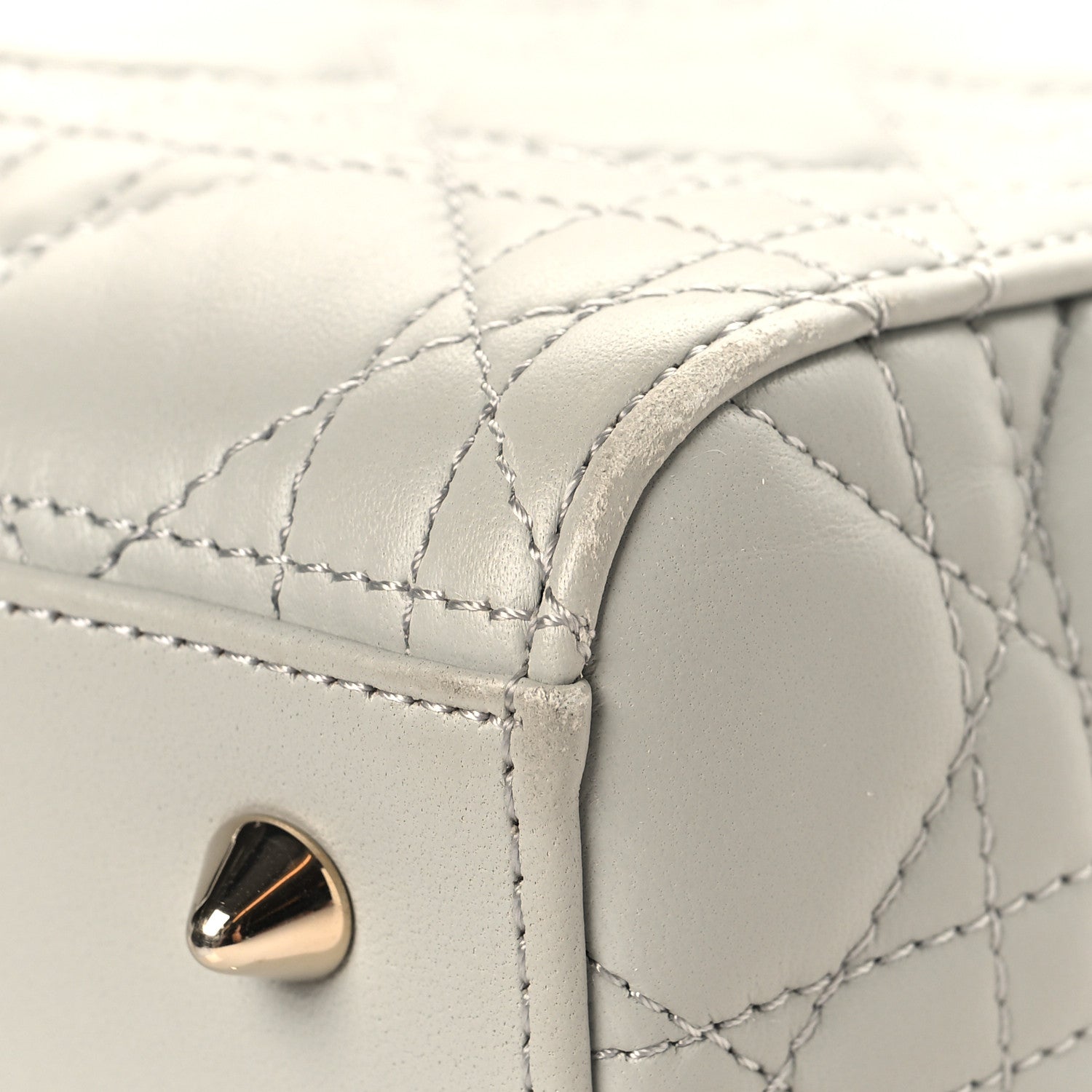 Christian Dior Lambskin Cannage Medium Lady Dior Grey 12 of 12