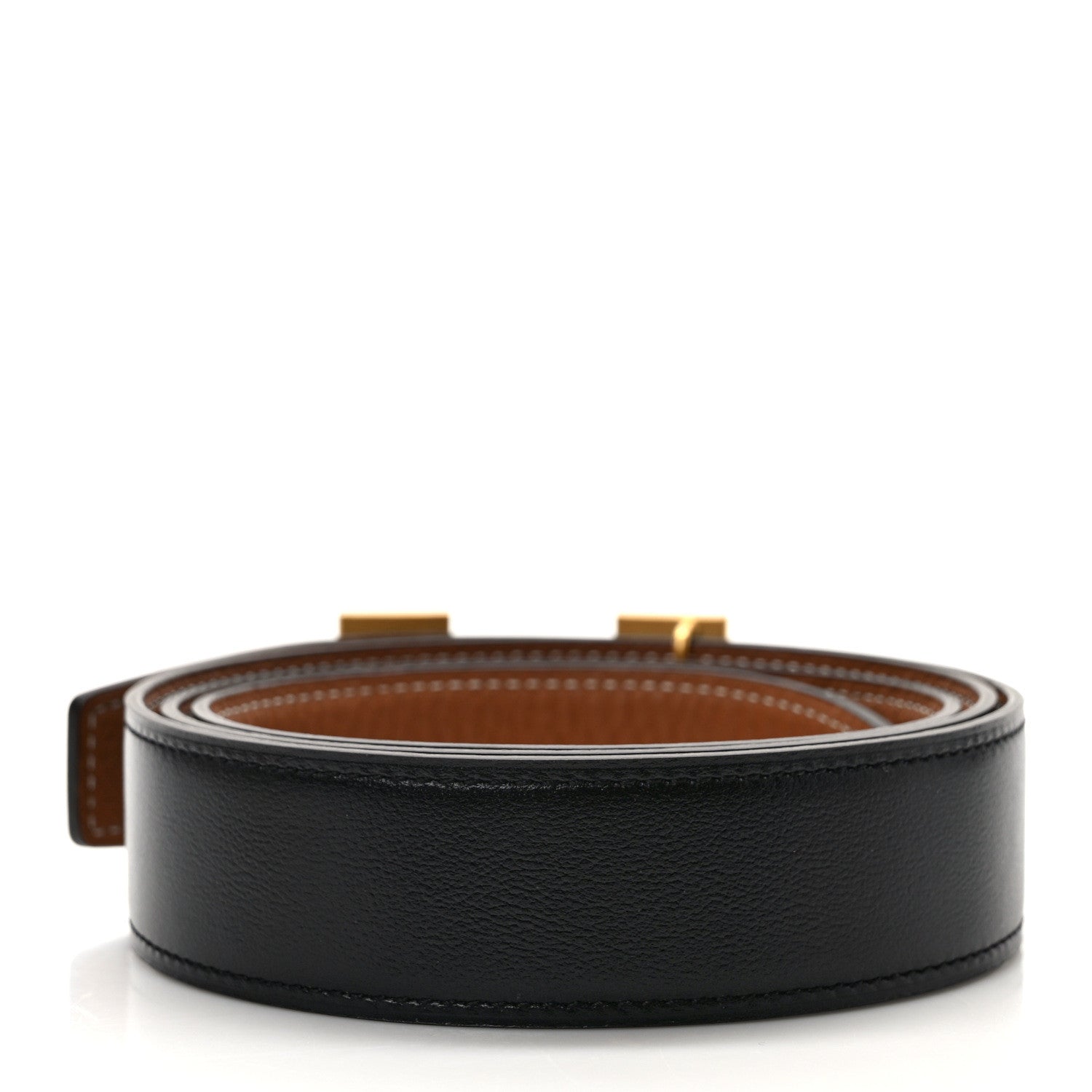 Hermes Box Togo 32mm Guilloche H Belt 100 40 Black Gold 2 of 5