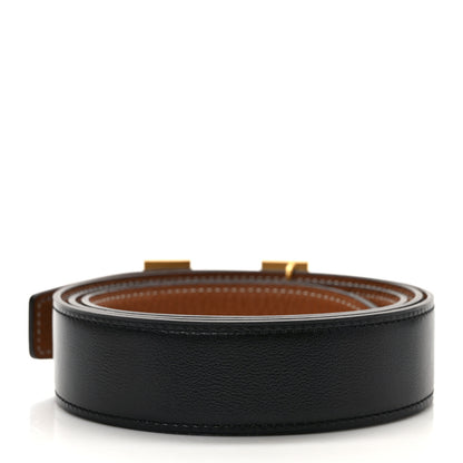 Hermes Box Togo 32mm Guilloche H Belt 100 40 Black Gold 2 of 5
