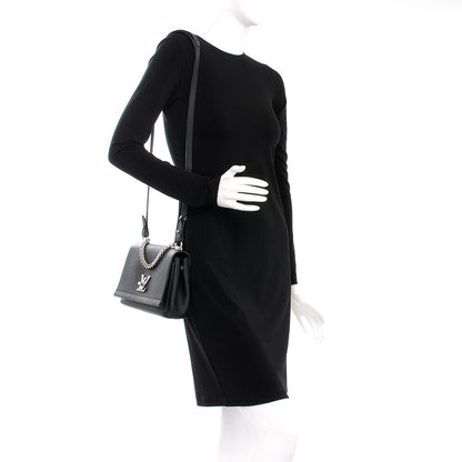 Louis Vuitton Calfskin Lockme II Chain Bag BB Black 2 of 7