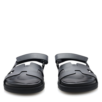 Hermes Calfskin Womens Chypre Sandals 35.5 Black 3 of 10