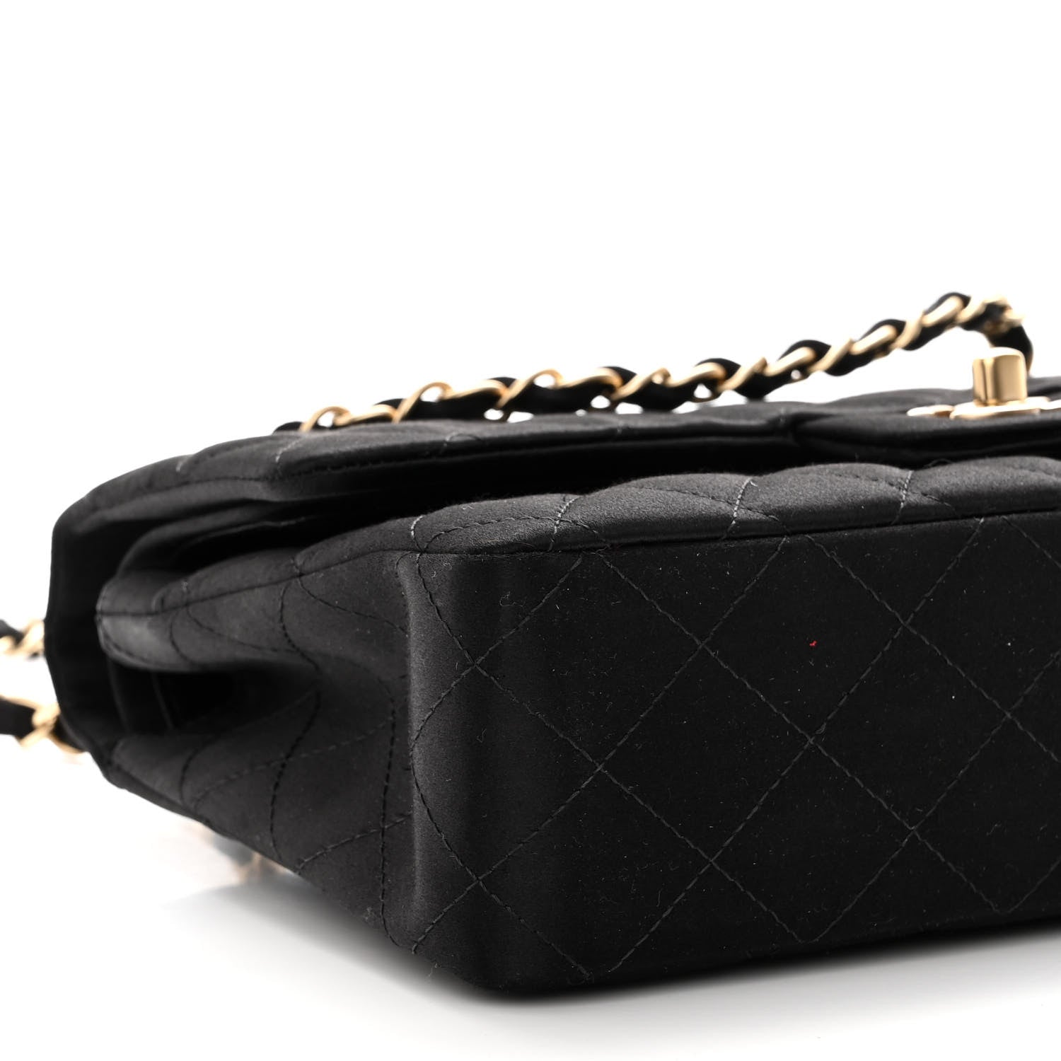 Chanel Satin Quilted Medium Double Flap Black 8 of 9