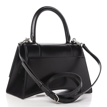 Balenciaga Shiny Box Calfskin Graffiti Logo Small Hourglass Top Handle Bag Black Silver 2 of 9