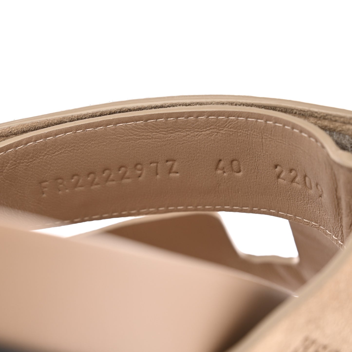Suede Goatskin Womens Chypre Sandals 40 Beige Argile