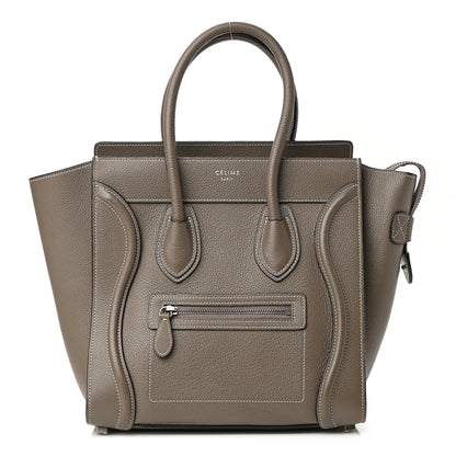 Celine Drummed Calfskin Micro Luggage Souris 1 of 10