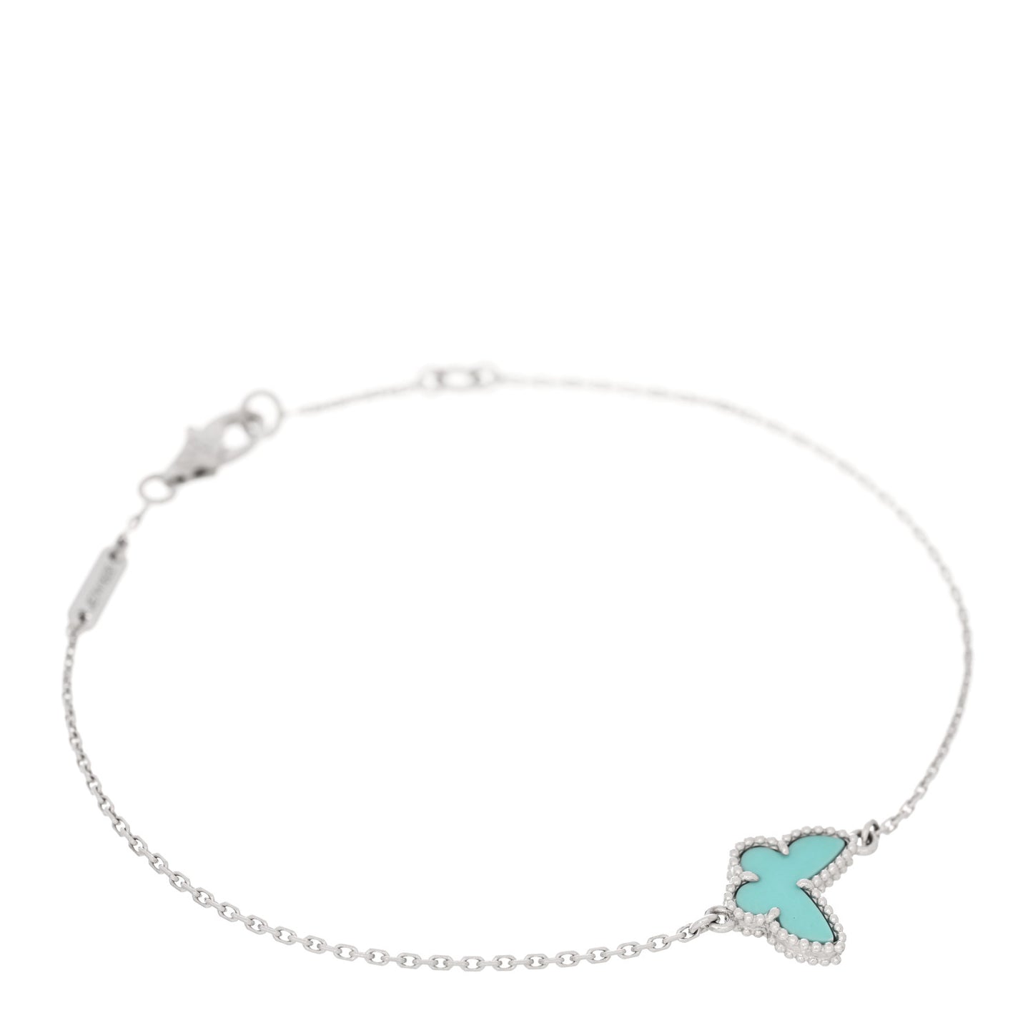 18K White Gold Turquoise Sweet Alhambra Butterfly Bracelet
