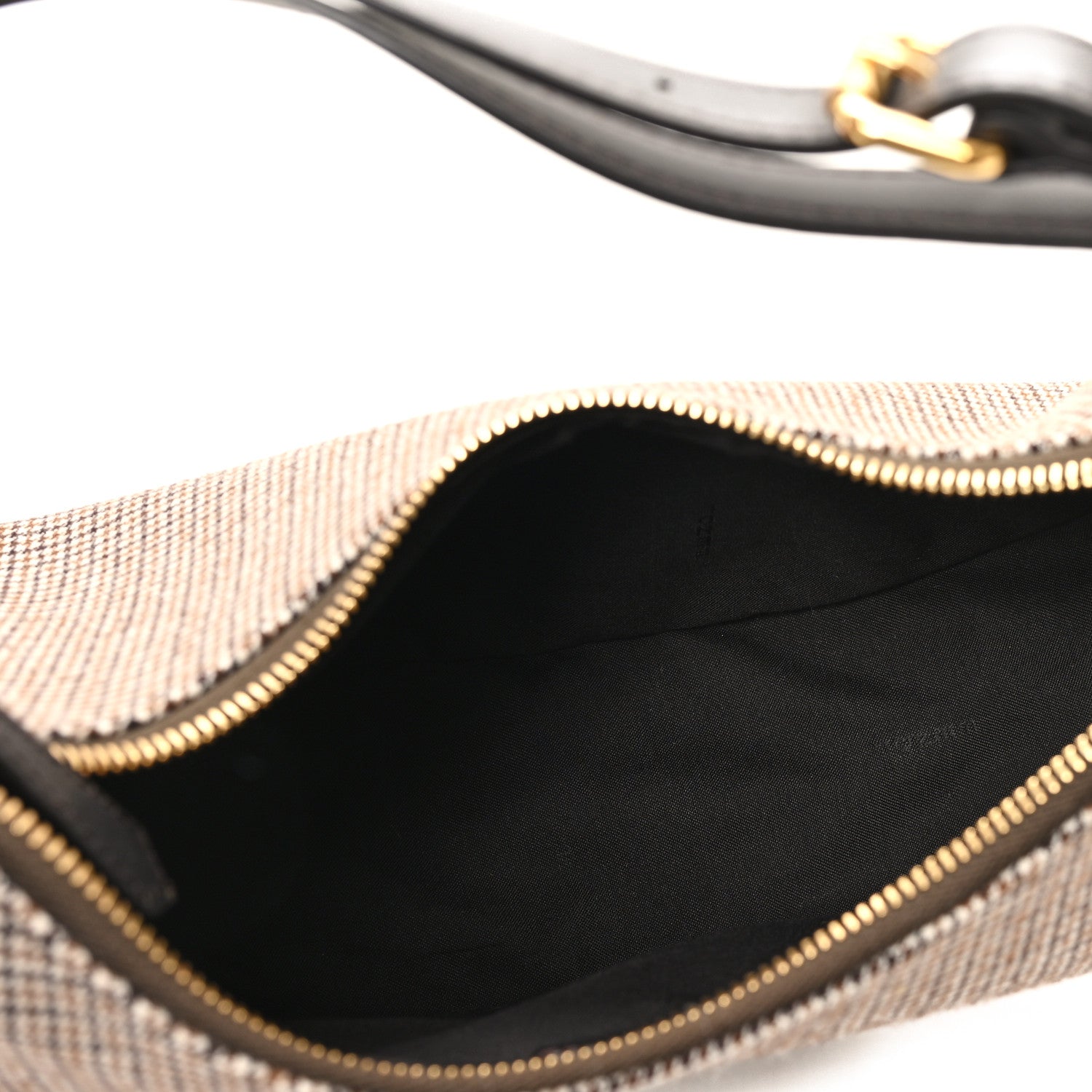 Fendi Wool Vitello Grace Small Houndstooth Small Fendigraphy Hobo Bag Beige Ebano 5 of 12