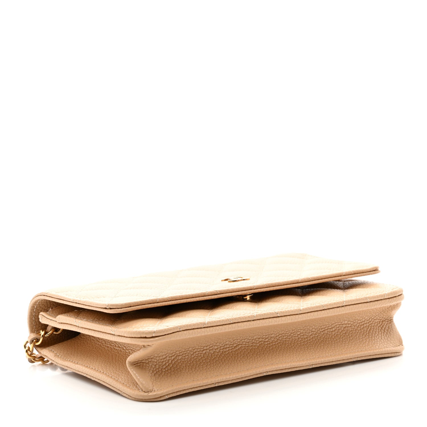 Chanel Caviar Quilted Wallet on Chain WOC Beige 4 of 12