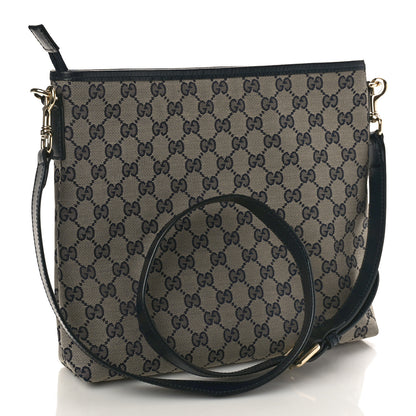 Gucci GG Supreme Monogram Web Flat Messenger Bag Navy 3 of 9