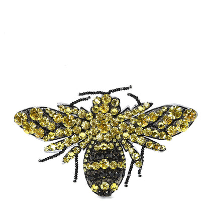 Gucci Metal Crystal Bee Brooch Black Yellow 1 of 5