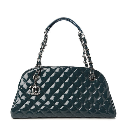 Chanel Patent Quilted Medium Just Mademoiselle Bowling Bag Turquoise 1 of 10