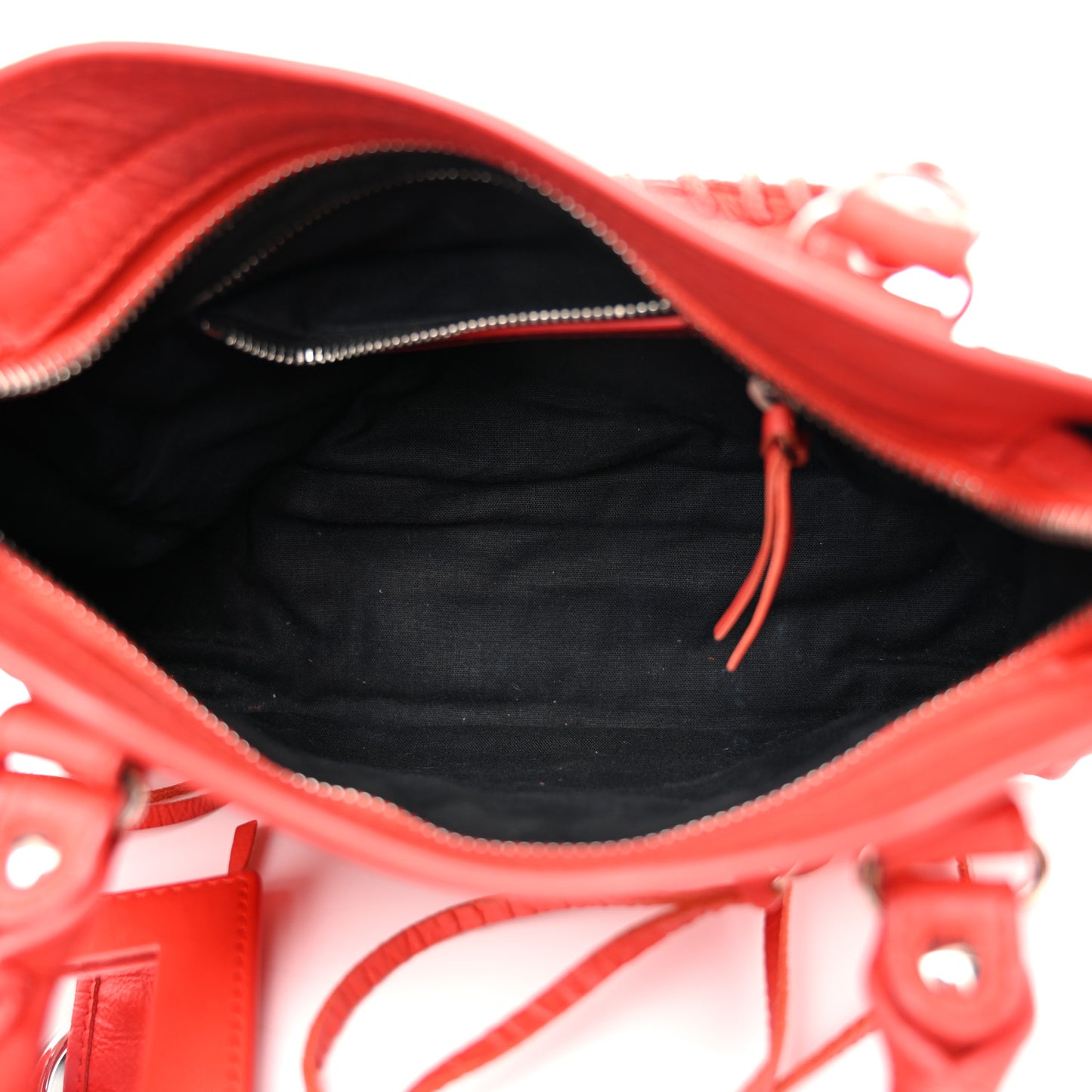 Matte Goatskin Rubber Covered Classic Hardware Mini City Rouge Coquelico Rouge Braise