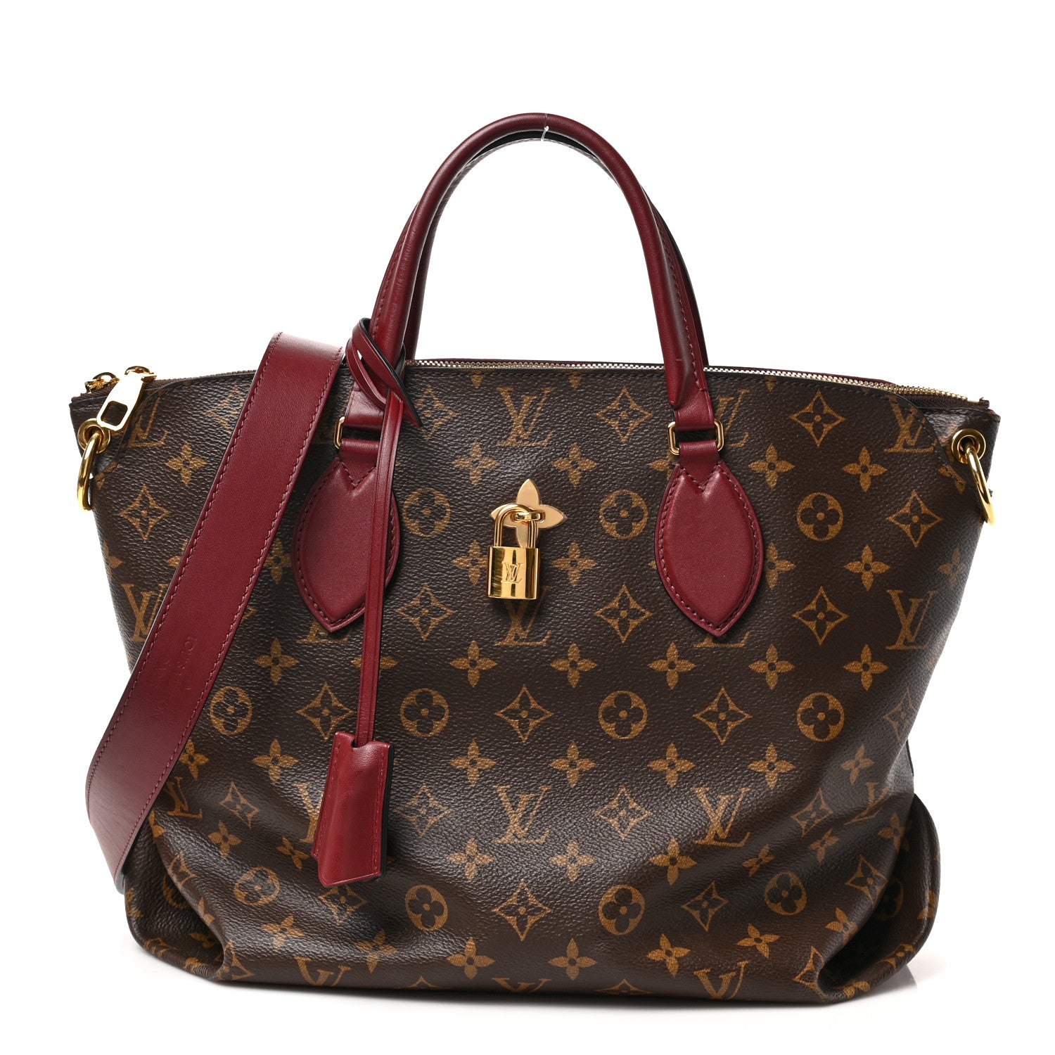 Louis Vuitton Monogram Flower Zipped Tote MM Bordeaux 1 of 8