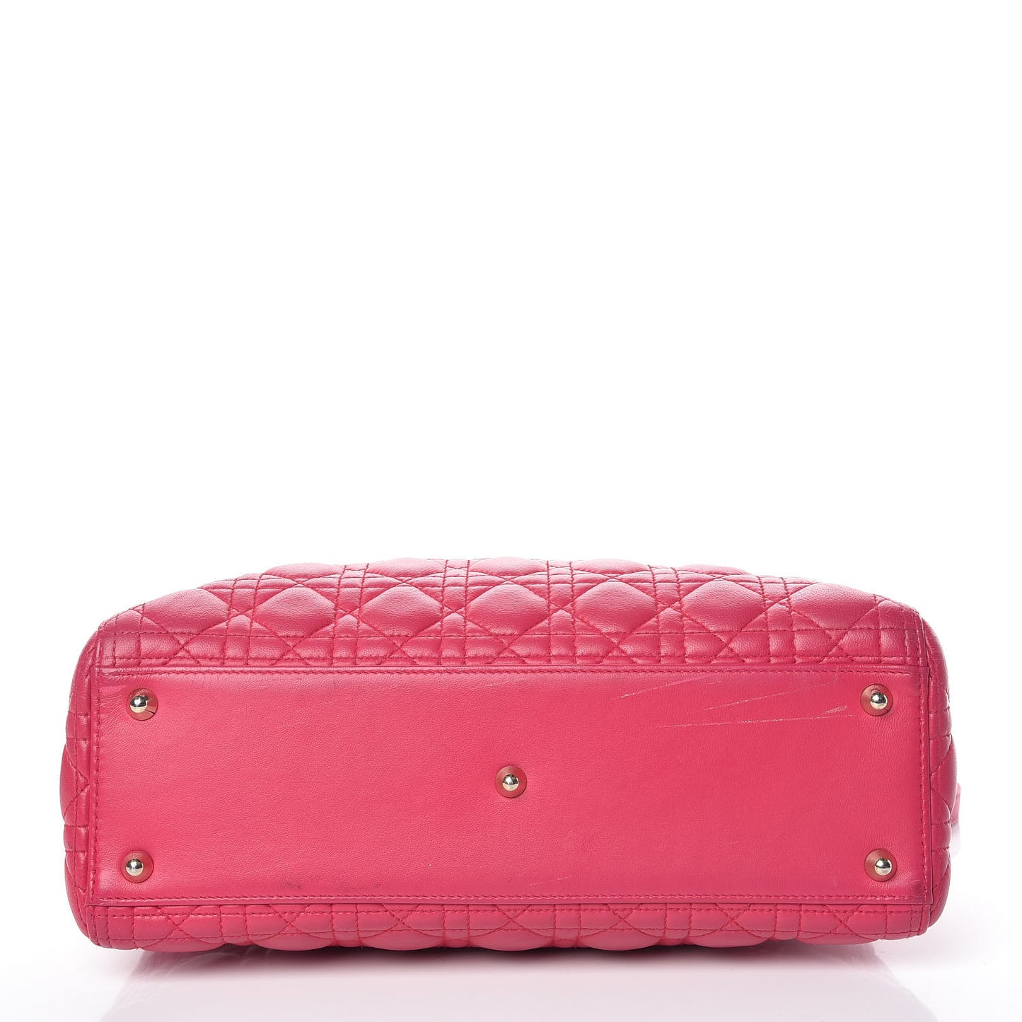 Lambskin Cannage Large Lady Dior Fuchsia
