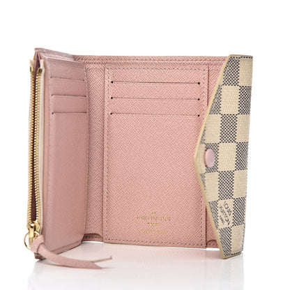 Louis Vuitton Damier Azur Victorine Wallet Rose Ballerine 5 of 7