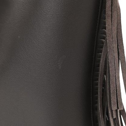 Saint Laurent Calfskin Large Fringe Shopping Tote Dark Grey 13 of 14