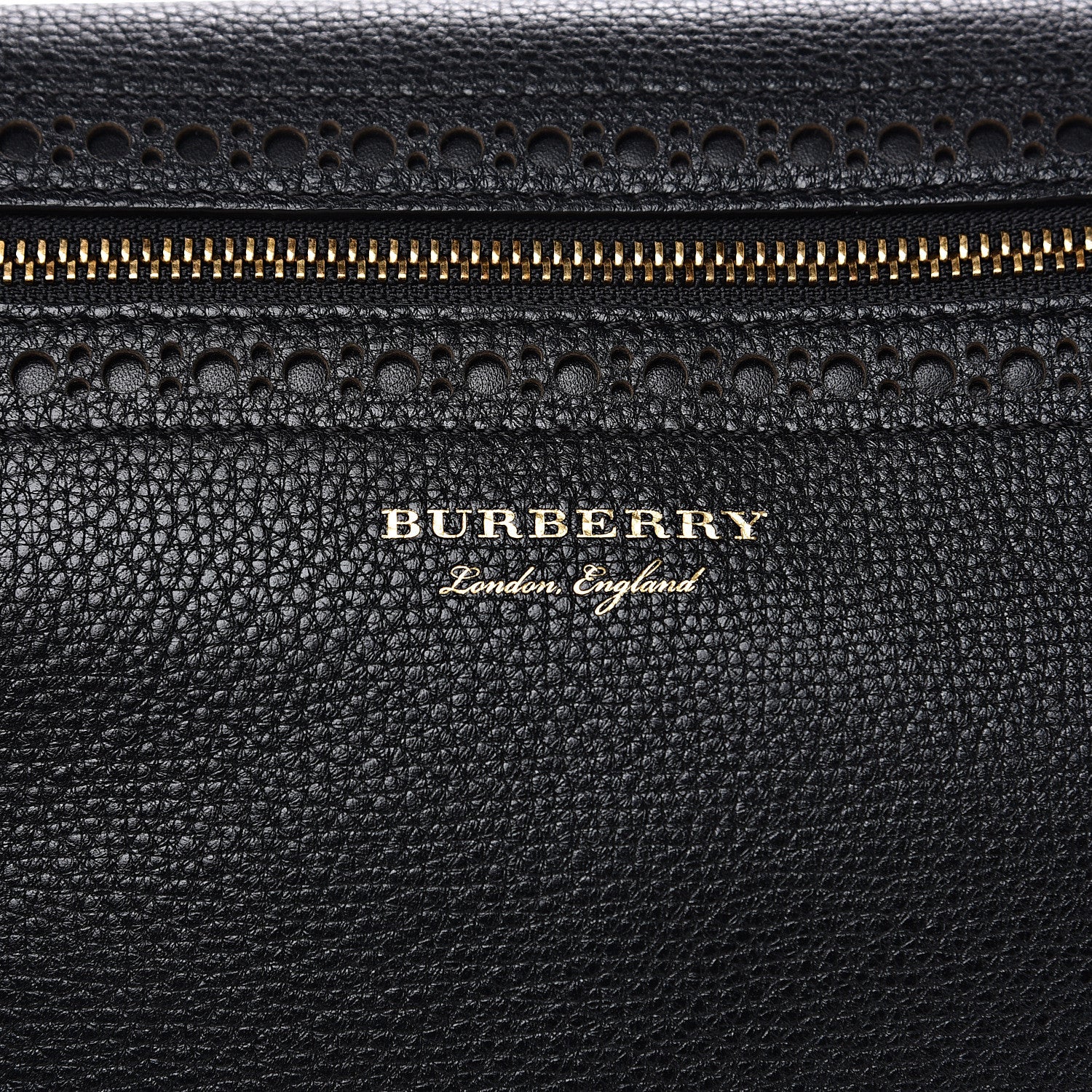Burberry Grainy Calfskin Broguing Tassel Small Macken Crossbody Bag Black 10 of 14