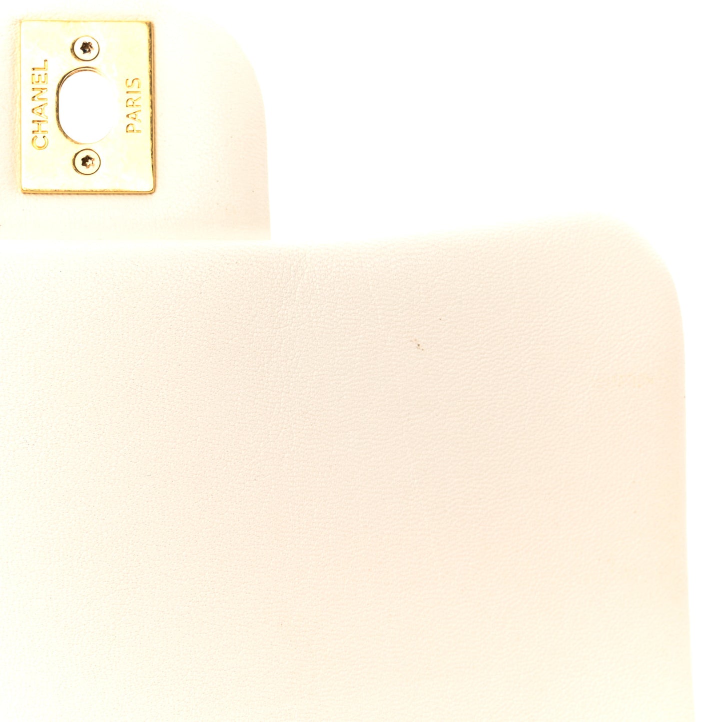 Lambskin Quilted Logo Mini Flap With Handle White