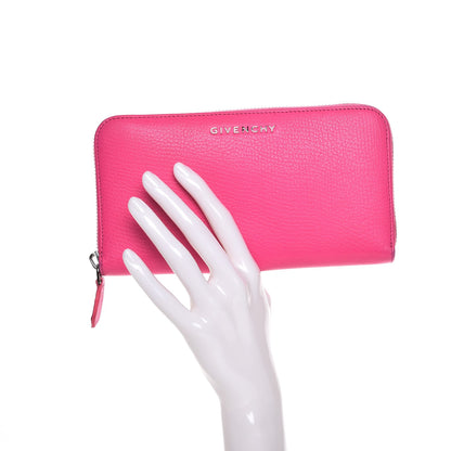 Givenchy Sugar Goatskin Pandora Zip Around Wallet Shocking Pink 2 of 12